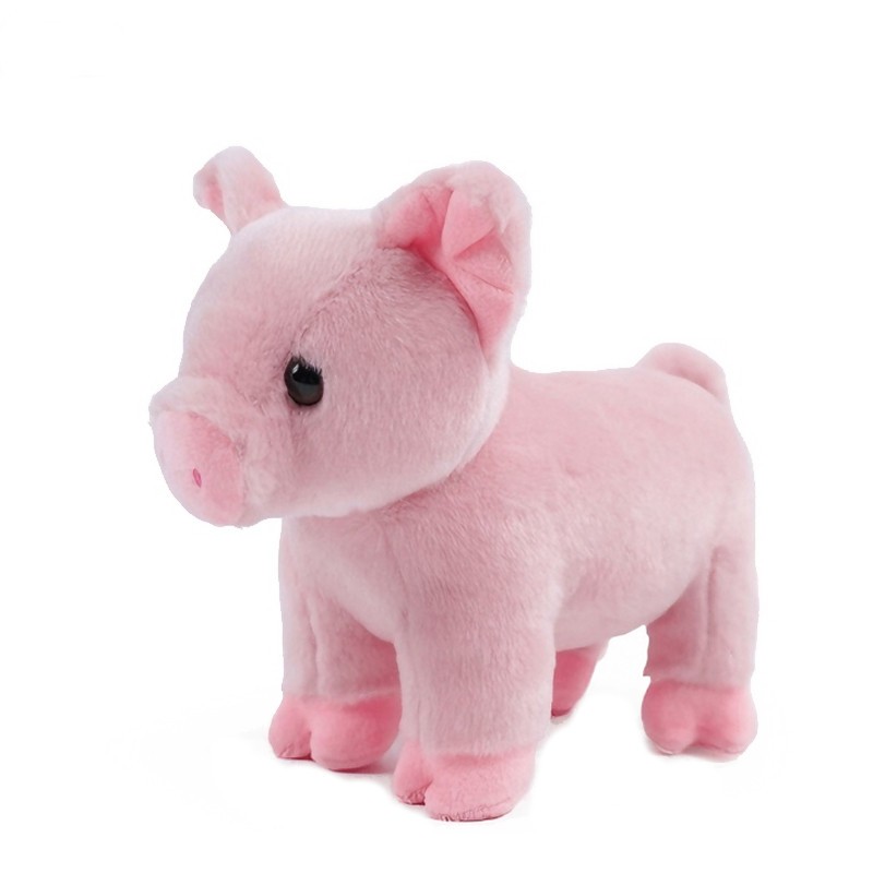 8'' Pink Pig Plush Toy Realistic Soft Stuffed Animal For Kids Cuddles Decor Gift
