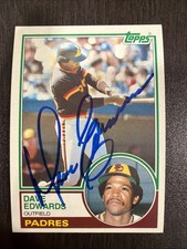 DAVE EDWARDS 1983 TOPPS AUTOGRAPHED SIGNED AUTO BASEBALL CARD WU