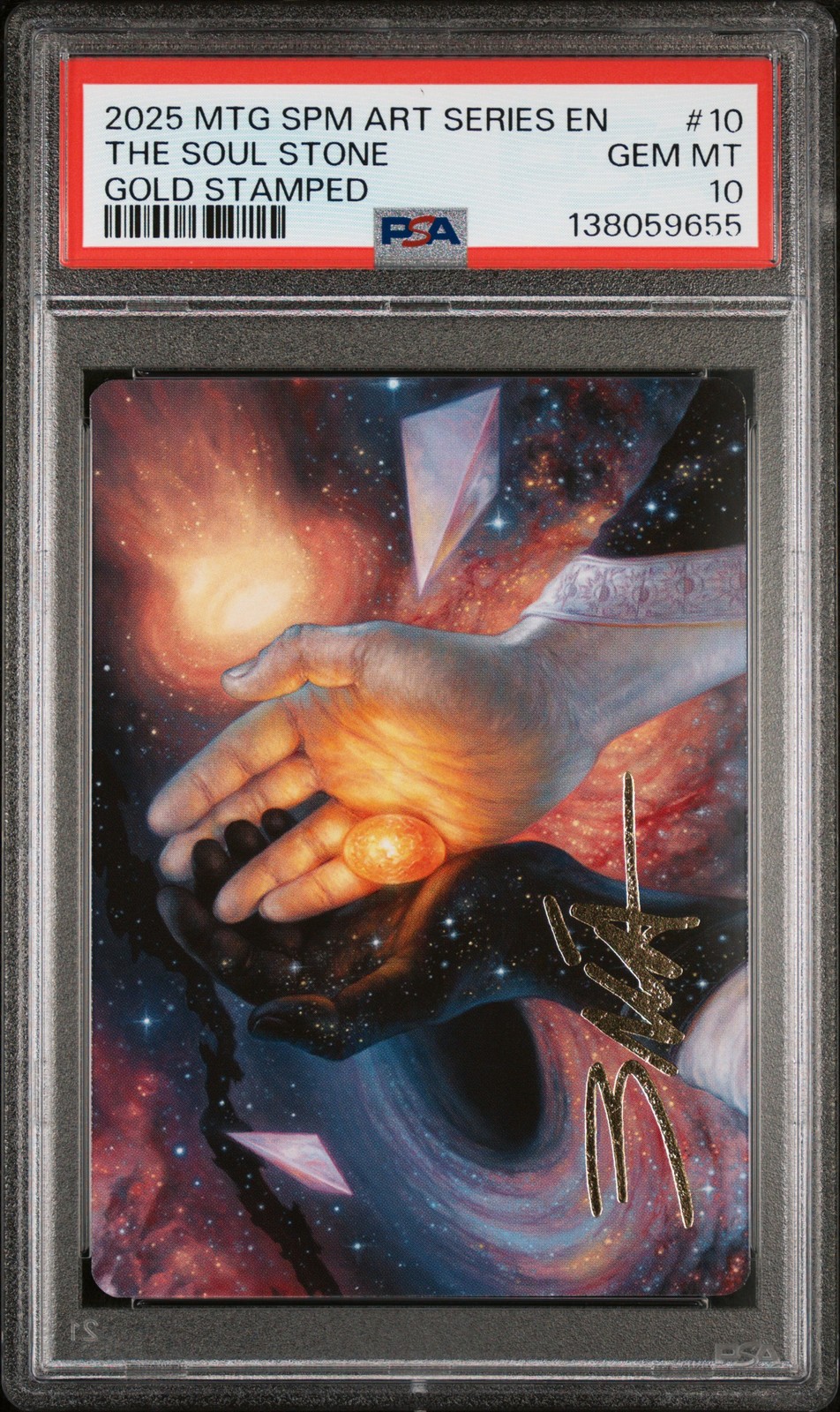 2025 MTG MARVEL'S SPIDER-MAN ART SERIES GOLD STAMPED #10 THE SOUL STONE PSA 10