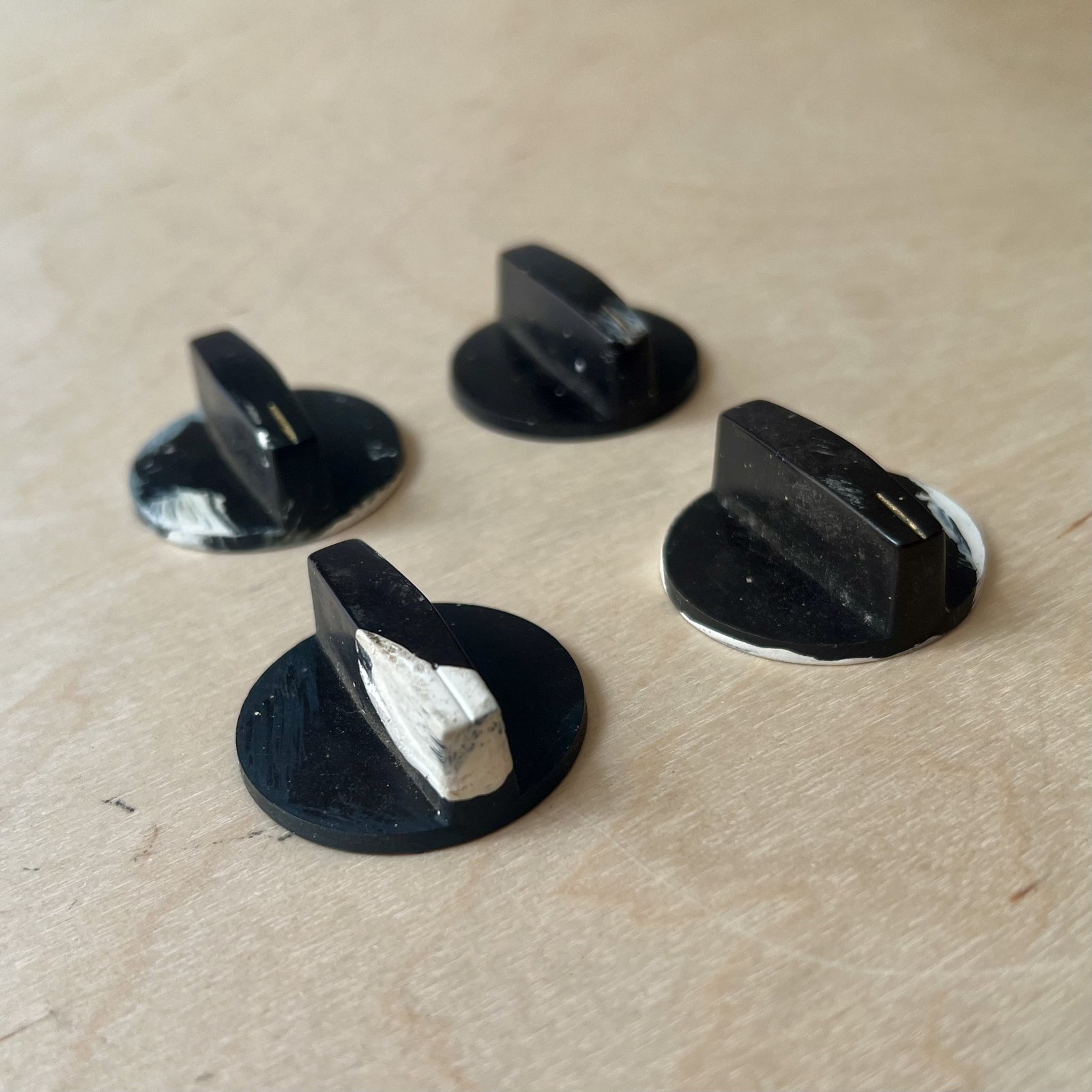 Set of 4x Vintage Philips  1 / 4?? Amplifier control knobs - Radiogram  /  FX Unit