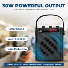 Voice Amplifier with Wireless Microphone  Speaker - Portable Bluetooth PA
