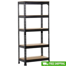 5-Tier Adjustable Metal Storage Shelf Boltless Rack Heavy Duty Shelving Unit New