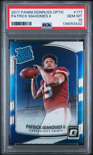 PSA 10 2017 Panini Donruss Optic Patrick Mahomes II Rookie RC #177