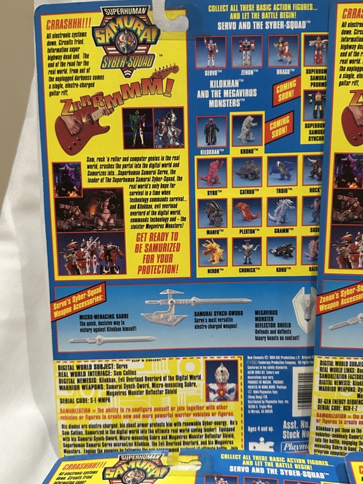 VINTAGE Playmates 1994 Superhuman Samurai Syber-Squad Set of 10 POWER ...