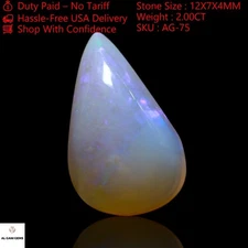 2.00 Cts Natural Pear Fire Opal Semiprecious Cabochon Earrings Making 12x7x4 mm
