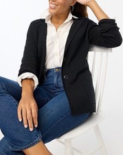 J Crew Two button Sweater Blazer Cardigan Black Small NWT