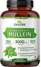 Zazzee Extra Strength Mullein 10:1 Extract, 3000 mg Strength, 120 Vegan...