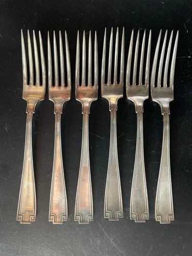 Gorham Sterling Silver Dinner Forks, Set of 6, Pat 1913, 8.14 Troy Oz