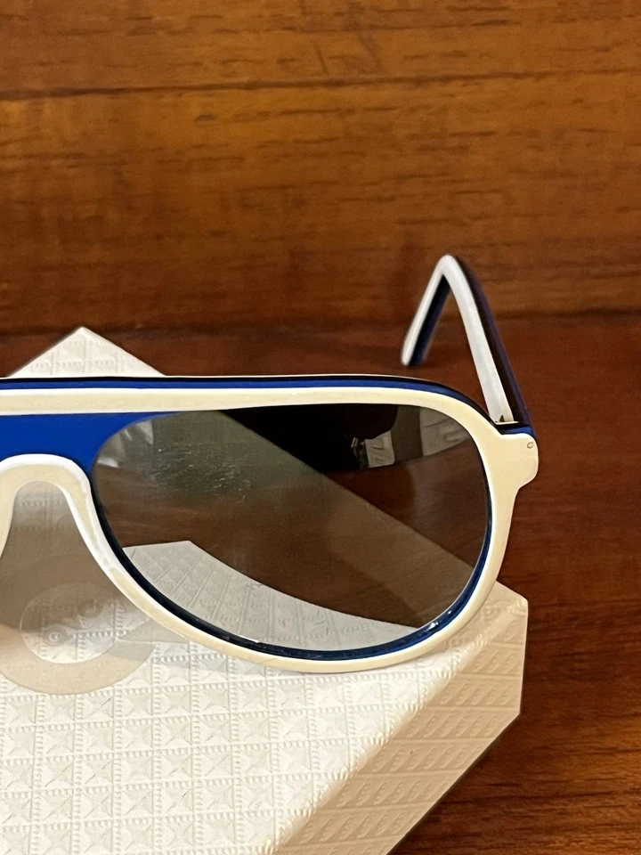 Gafas de sol de esquí vintage años 80 Japón 2570 aviador tricolor retro con lentes espejadas Foto 3 de 4