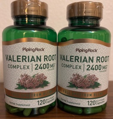2X Valerian Root 1200mg/Each  2400mg/Serving 120 Capsules Supports Relaxation