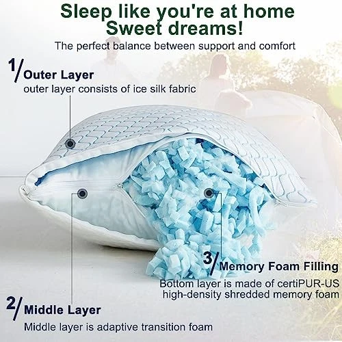 Compressible Travel Pillow for Camping - Large Blue & White 1 Pack Compressible Travel Pillow for Camping - Large Blue & White 1 Pack