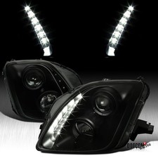 Black Smoke Fit 1997-2001 Honda Prelude Projector Headlights Led Strip Pair Black Smoke Fit 1997-2001 Honda Prelude Projector Headlights Led Strip Pair