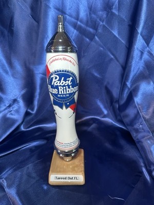 Pabst Blue Ribbon PBR White Pub Style Beer Tap Handle