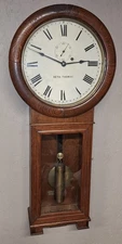 Antique Seth Thomas No.2  8-Day Regulator Clock Working w/ Weight And Key