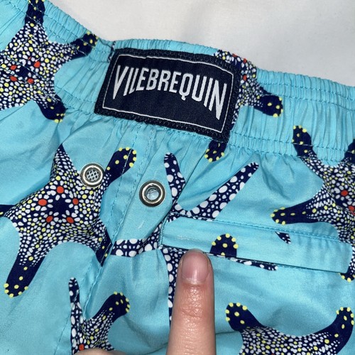 Vilebrequin Kids Size 8 ANS Mahina Swim Trunks Blue With Starfish - Picture 6 of 6