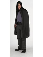 Short Black Hooded Cape