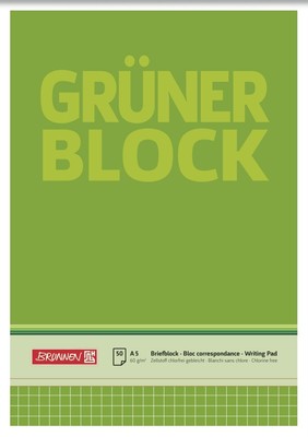 Brunnen 1052438 Notepad/Notepad/Green Block (A5 50 Sheets, 60 g/m²)