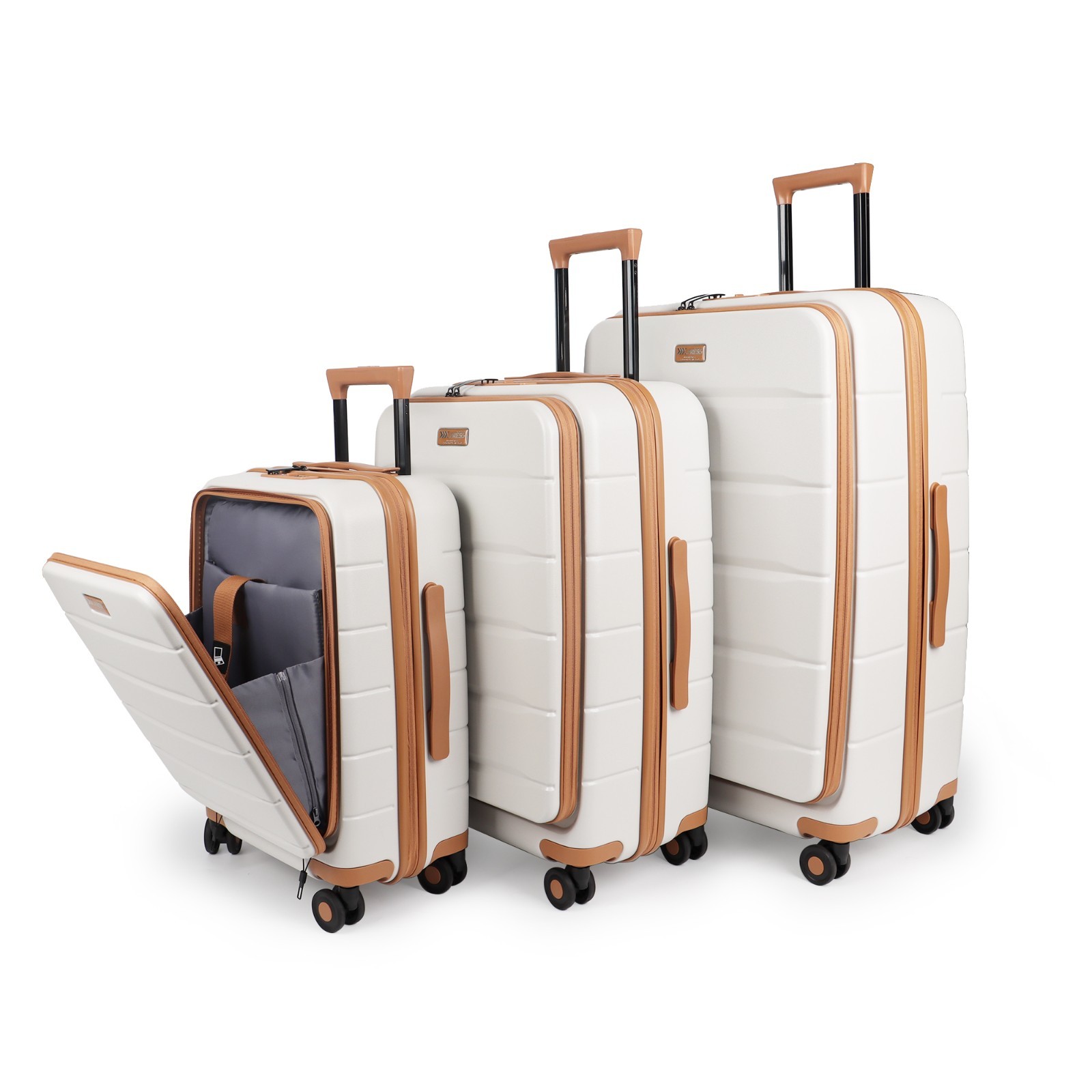 Set Hardside Expandable Front Opening Spinner Luggage With T