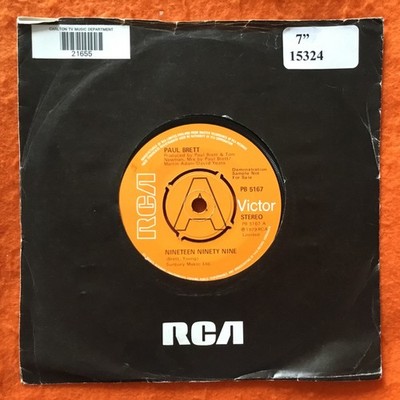 DEMO COPY- Paul Brett- Nineteen Ninety Nine- Take Five- RCA Records 7  1979