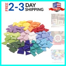 Glass Mosaic Tiles for Crafts Bulk,200g Broken Mosaic Glass Pieces for Garden...