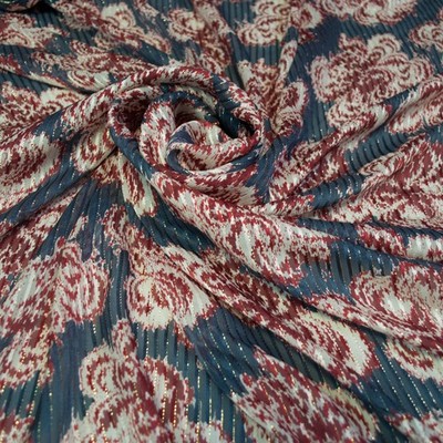 Top Italian designer shiny silk stripe devore fabric by the yard Abstract Floral