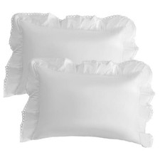 Ruffled Pillowcases Standard Size 0" X6" , 100 Standard 26" 20" 2 White