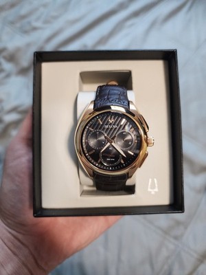 Bulova 97A124 45mm Men's Chronograph Curv Leather Strap Bulova 97A124 45mm Men's Chronograph Curv Leather Strap