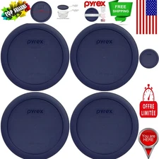 Microwave Safe 4-Cup Blue Food Storage Replacement Lids - 4-Pack, USA Quality
