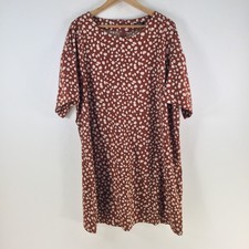 Boohoo dress womens size 22 shift brown speckled short sleeve round neck 118367