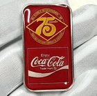 Vintage Coca-Cola 75th Anniversary 1 oz .999 Fine Silver Art Bar Hand Enameled
