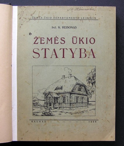 Lithuanian book / Žemės ūkio statyba by Reisonas 1926
