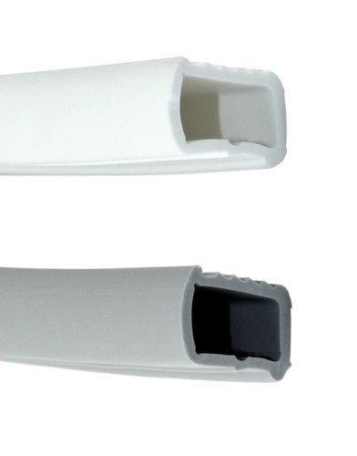 Universal steel frame seal, door seal, width:10 mm, height:16 mm, white/grey - Picture 3 of 6