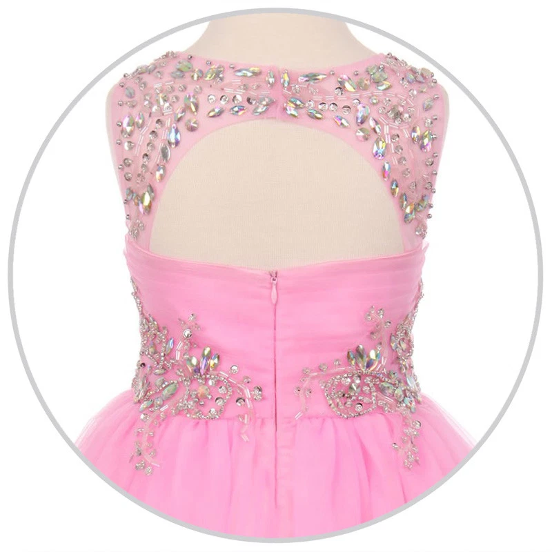 PÚRPURA Talla 6 Vestido Niña Flor Cumpleaños Dama de honor Recital Graduación Fiesta Foto 4 de 4