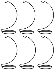 8 Inch Tall Black Ornament Display Stand Wire Hanger Holders, Pack of 6