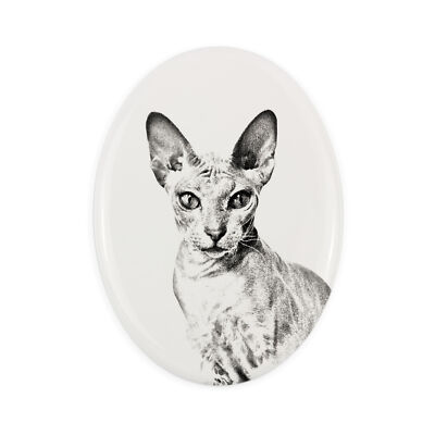 Peterbald Grabplatte mit einem Foto einer Katze Art-Dog