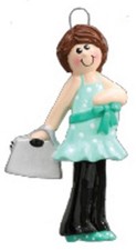 Pregnant Brown Personalized Christmas Tree Ornament