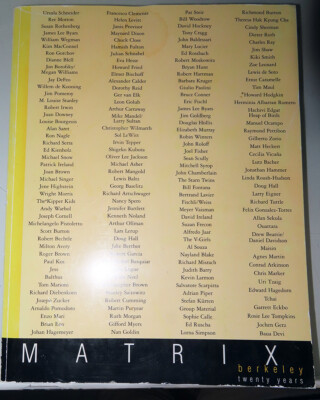 Matrix Berkeley Twenty Years 1978-1989