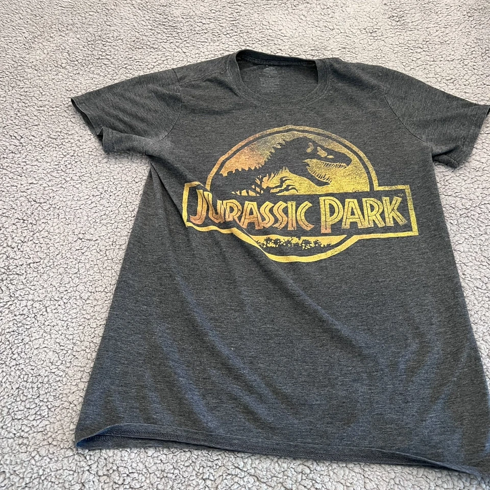 Jurassic Park Shirt Youth Large Short Sleeve Crewneck Gray Casual Graphic Tee - Image 2 of 4