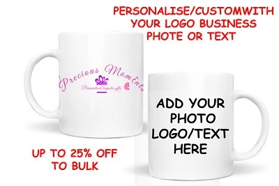 PRECIOUSMOM3NTS Personalised Mug Custom Cup Text Photo Business Gift All Occasions Office Mug