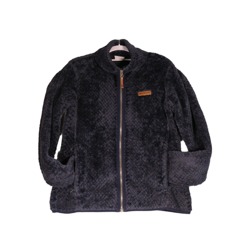 Columbia Fleecejacke Damen M blau Kamin Waffeltaschen mit vollem Reißverschluss sportlich