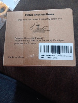6 pack replacement filters for cat water dispenser