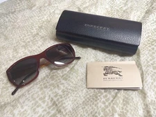 Burberry 56mm Squared Cat Eye Sunglasses Bordeaux/Gold B4174 3402/8G (56-17-140)
