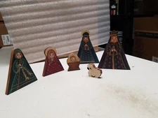6 Piece Handpainted Wooden Nativity Set