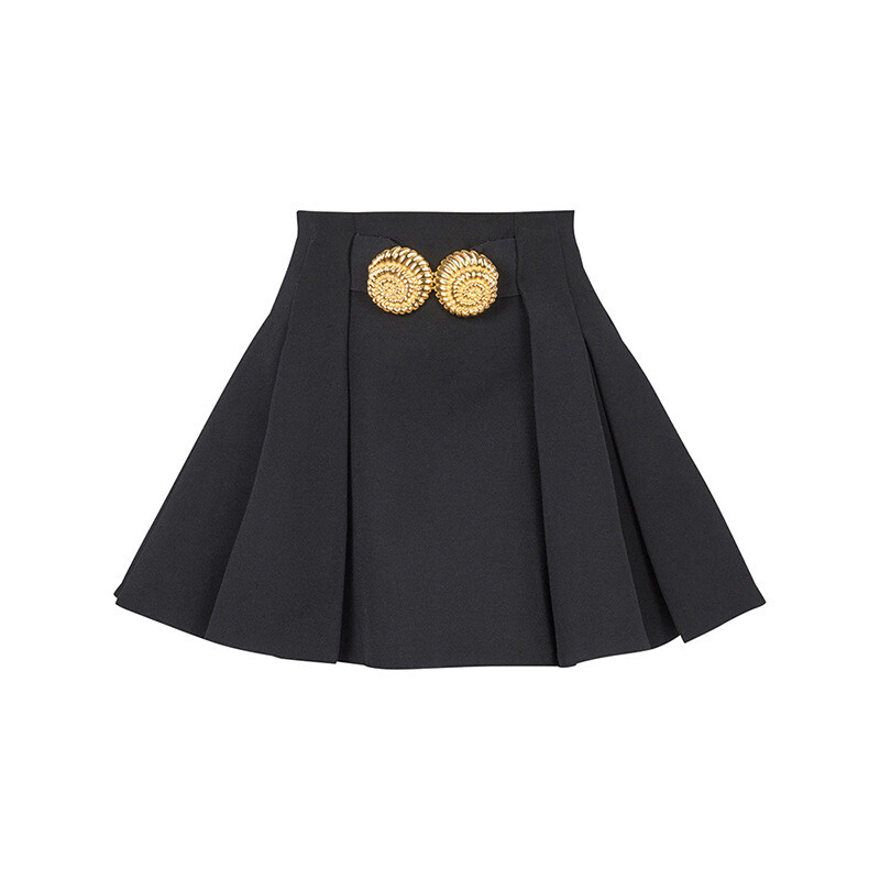 Womens New Fashion Metal Buckle Mini Skirt Half Skirt High