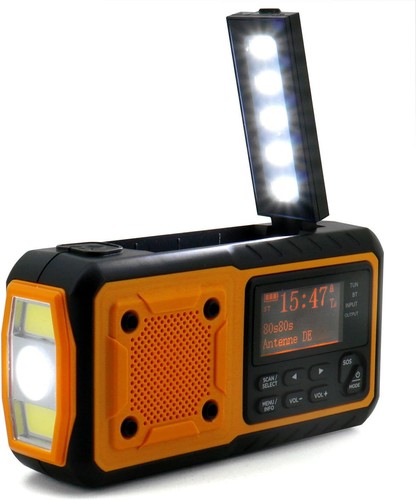 Soundmaster DAB112OR DAB+ Fm Notfall Radio Solar/Dynamo/LI-ION Akku - Bild 2 von 6