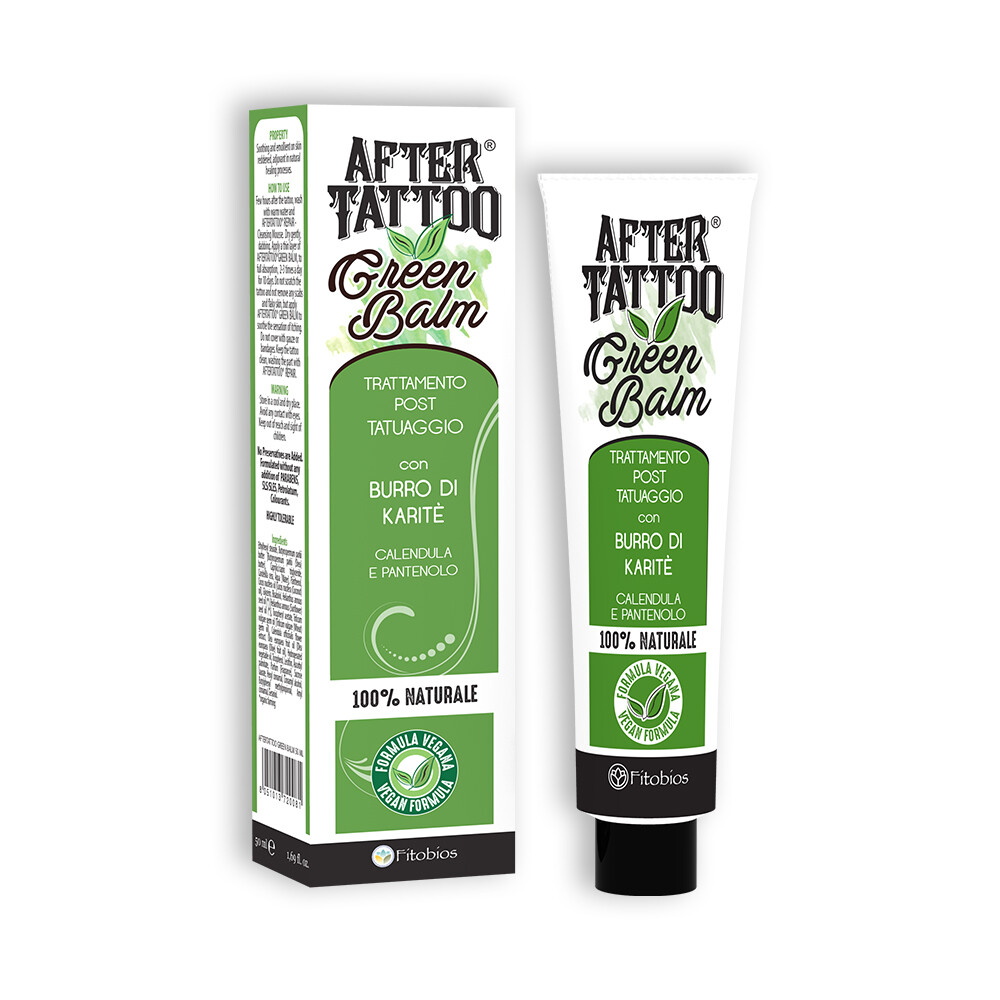 Aftertattoo After tattoo Green Balm Karitè Pomata Post Tatuaggio 50ml Fitobios
