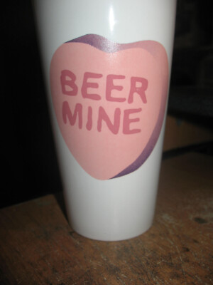 FLYING SAUCER Beer 2004 Valentine Beer Mine 16oz Ceramic Pint Glass