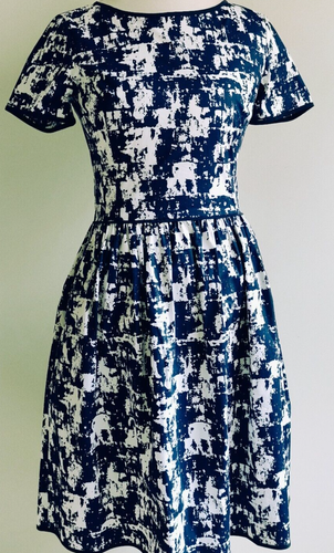 Oscar de la Renta Women's Dress Short Sleeve Fitted Zip Abstract Italy 8 - Picture 11 of 17