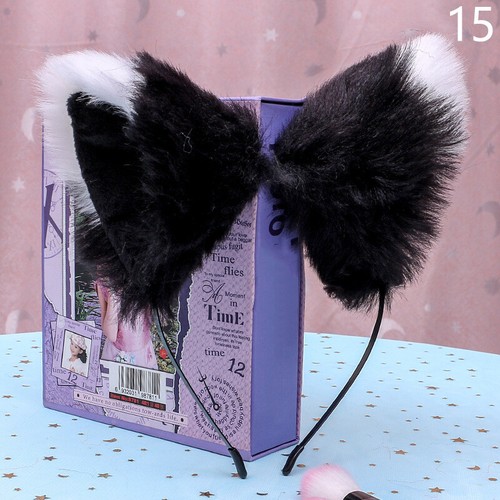 Cat Fox Faux Fur Ears Headband Anime Lilita Halloween Maid Cosplay Party Costume - Picture 20 of 26