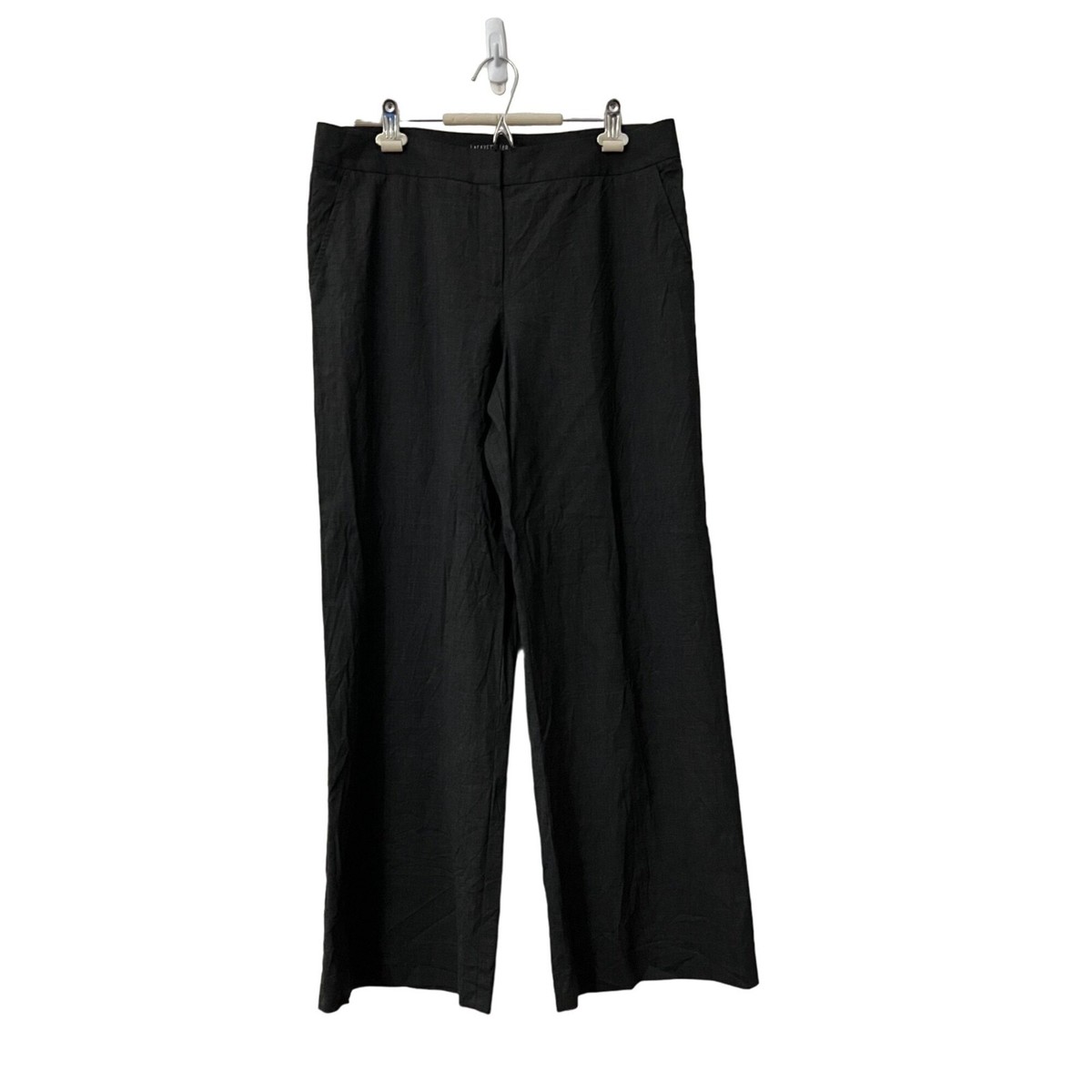 Lafayette 148 NY Womens Charcoal Gray Wide Leg Virgin Wool Trouser  display picture 1